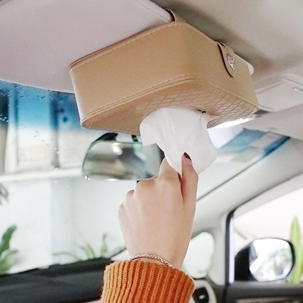 MAYSHOW Túi Da PU Đựng Khăn Giấy Treo Tấm Che Nắng Xe Hơi