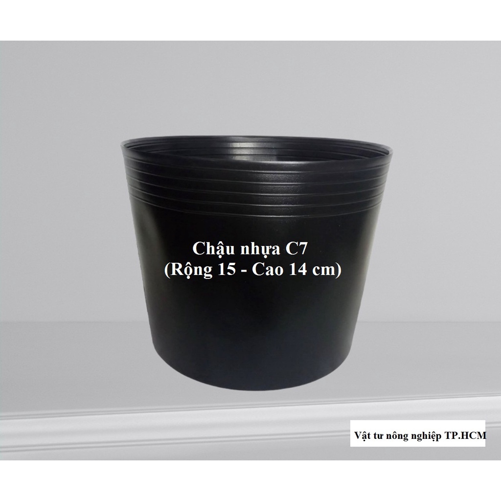 Combo Chậu nhựa đen trồng cây trồng hoa C7-C8-C9-C10-C11 MSP20136