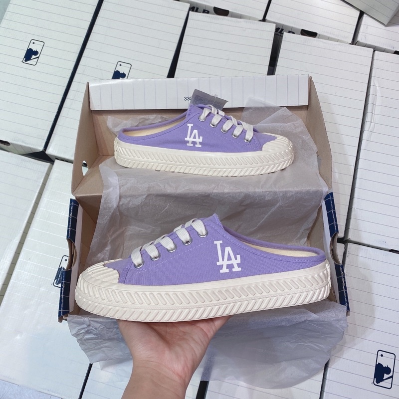 Giày thể thao Sneaker MLB Mule Đạp gót Playball Origin màu Tím Baby