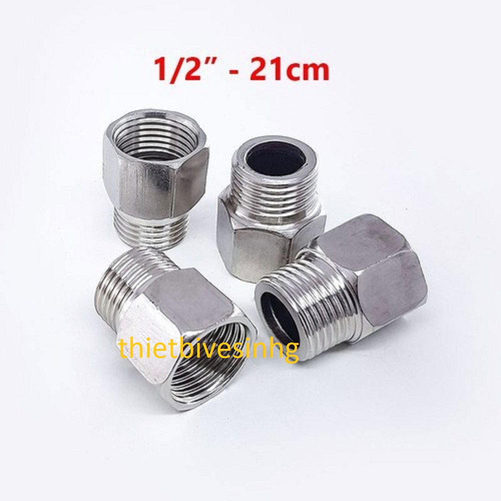 Lơ inox ren 21 hàng đẹp, Lơ inox bóng hàng đẹp giá rẻ - nối ren trong ren ngoài