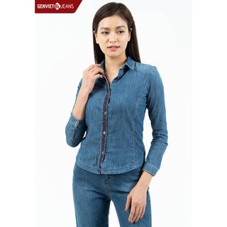Áo sơ mi Jeans dài tay Nữ TA121J816 GENVIET