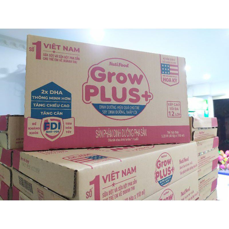 THÙNG sữa GROW PLUS+ ĐỎ 110ML