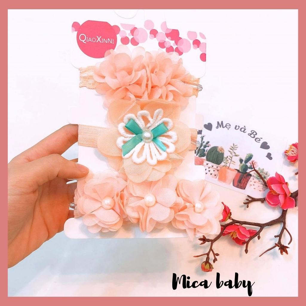 Set 3 băng đô cho bé voan 4 mẫu đáng yêu cho bé BD58 Mica baby
