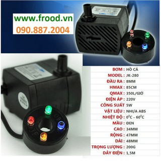 Bơm chìm hồ cá 5w hoặc 8w