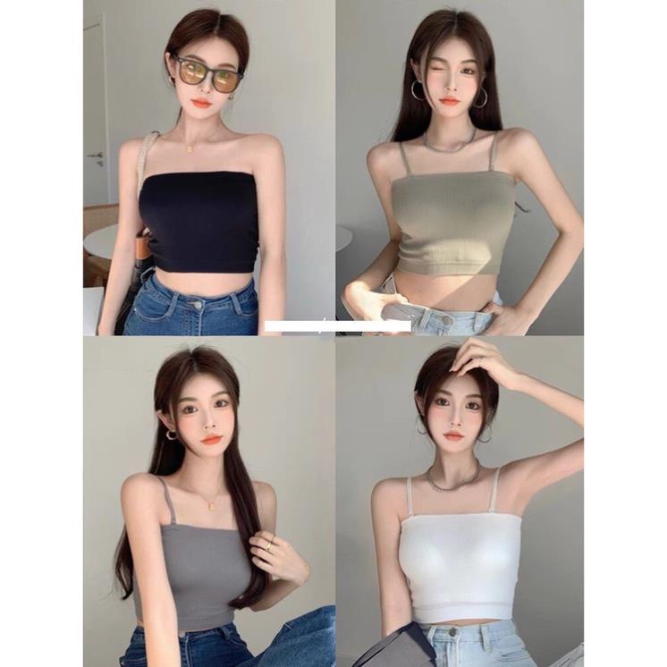 Áo bra 2 dây màu trơn kẻ sọc thời trang trẻ trung N99
