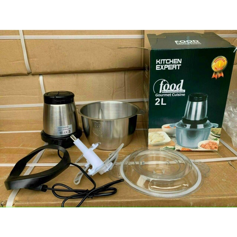 Máy xay thịt đa năng Kichen Food cối inox 2 lít, 4 lưỡi inox