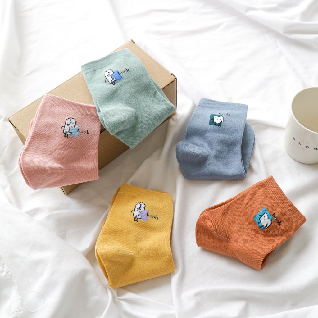 Tất nữ cổ cao chất liệu cotton, vớ nữ Cherry họa tiết kute dễ thương phong cách Vintage- Cherry Shop