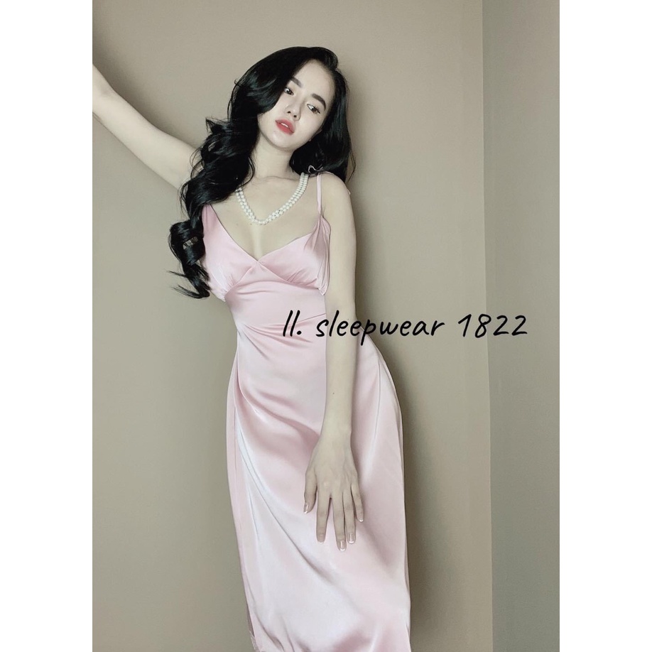 Đầm Ngủ, đồ ngủ, váy ngủ  Nữ 2 dây Sexy lụa satin - latin siêu mát giá sỉ - FREESHIP