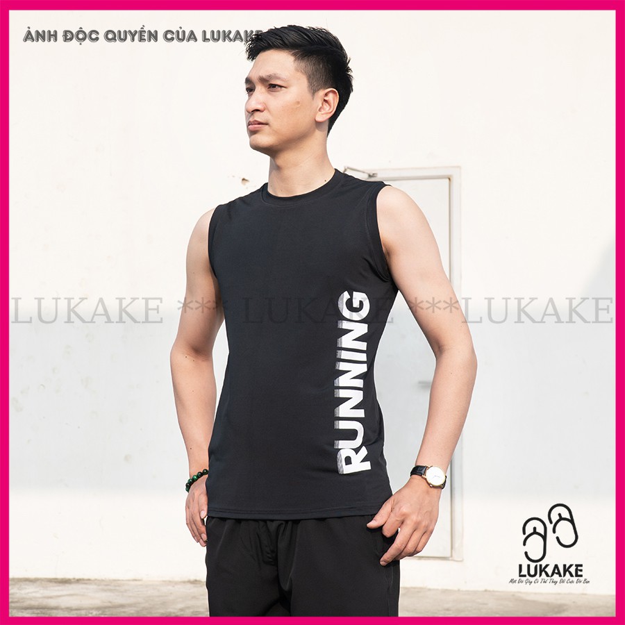 Áo sát nách nam ⚡FREESHIP⚡ Áo thể thao nam sát nách tanktop 5 màu RUNNING LUKAKE.