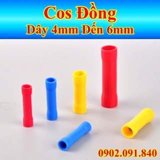 Đầu cos nối thẳng bằng đồng [50 cái] đầu cốt nối dây điện 4mm 6mm BV 5
