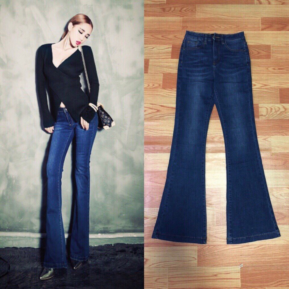 Quần Jean Ống Loe 💕FREESHIP💕 Quần jean lưng cao 1 nút wash nhẹ ống loe QD179 | BigBuy360 - bigbuy360.vn