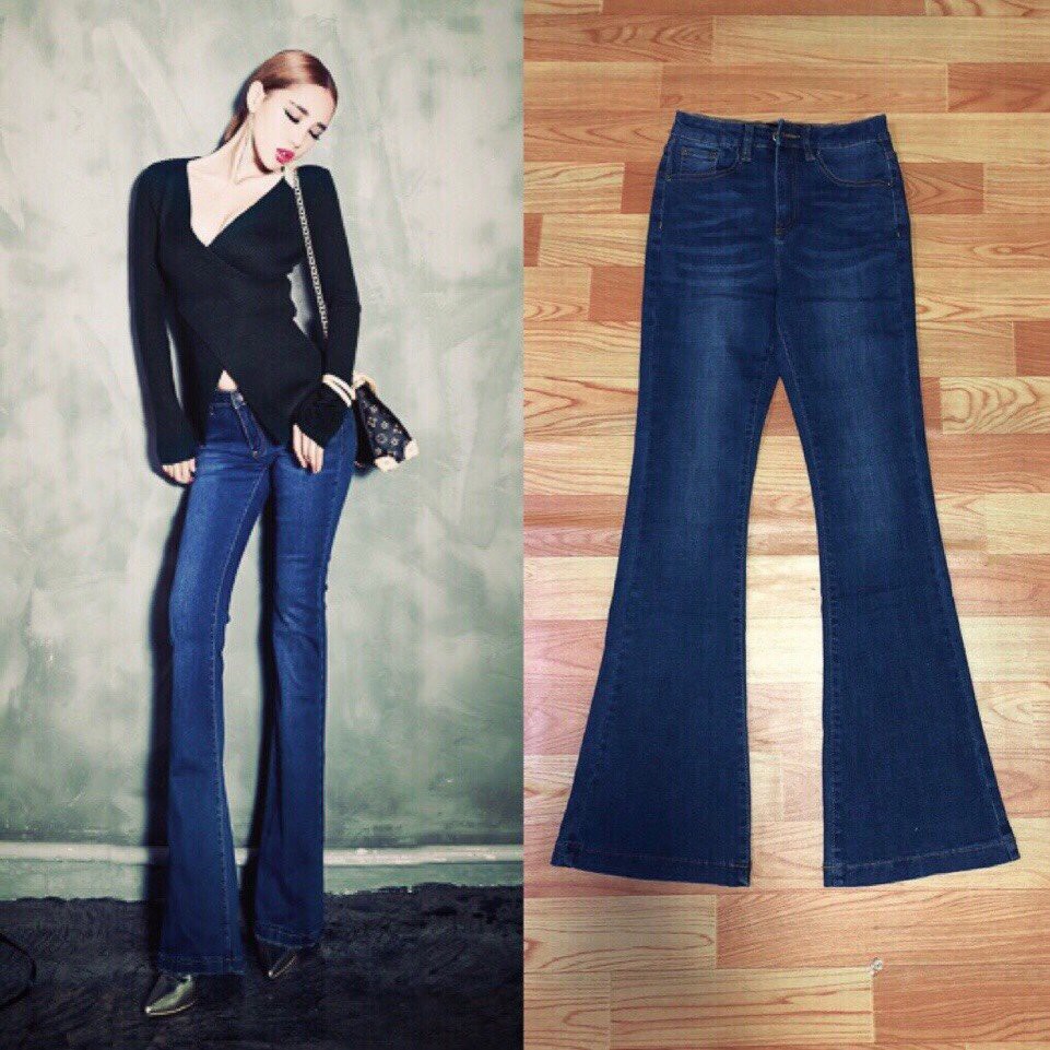 Quần Jean Ống Loe 💕FREESHIP💕 Quần jean lưng cao 1 nút wash nhẹ ống loe QD179 | WebRaoVat - webraovat.net.vn