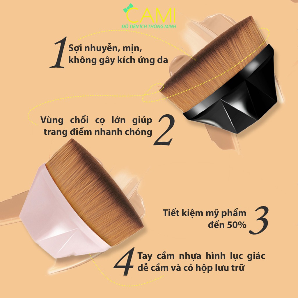 Cọ tán kem nền số 55 cho da ăn phấn đẹp mịn không tì vết - Cami - CMPK170