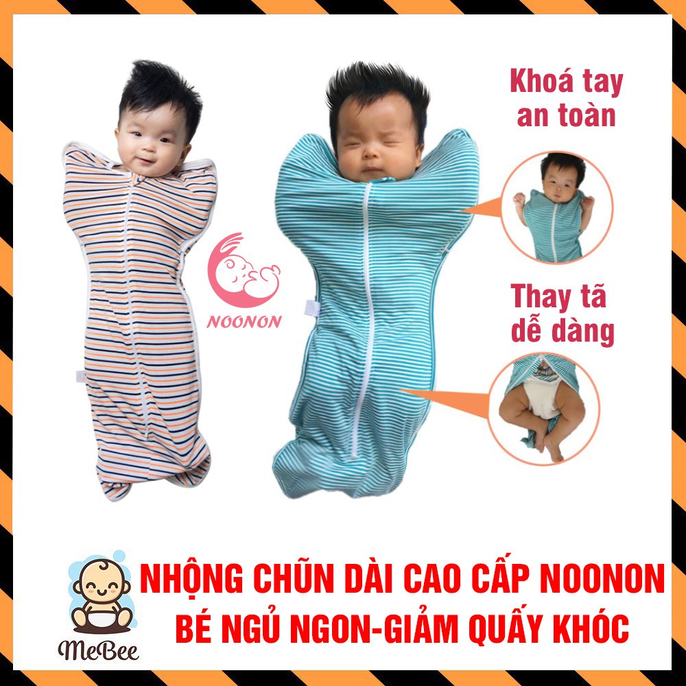 Nhộng chũn dài Noonon mùa hè cotton giúp bé ngon giấc