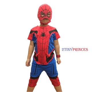 Bộ quần áo siêu nhân người nhện kèm mặt nạ - Bộ đồ siêu nhân tay ngắn bé trai TN30