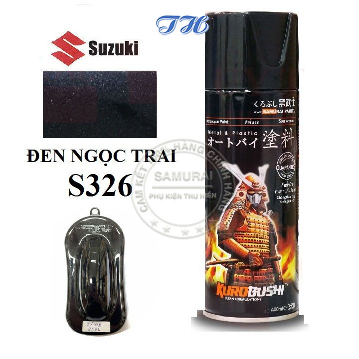 Sơn Xịt Samurai chuyên dùng cho xe máy màu đen ngọc trai S326 * chống cháy, chống rạn nứt, vòi xịt chống chảy