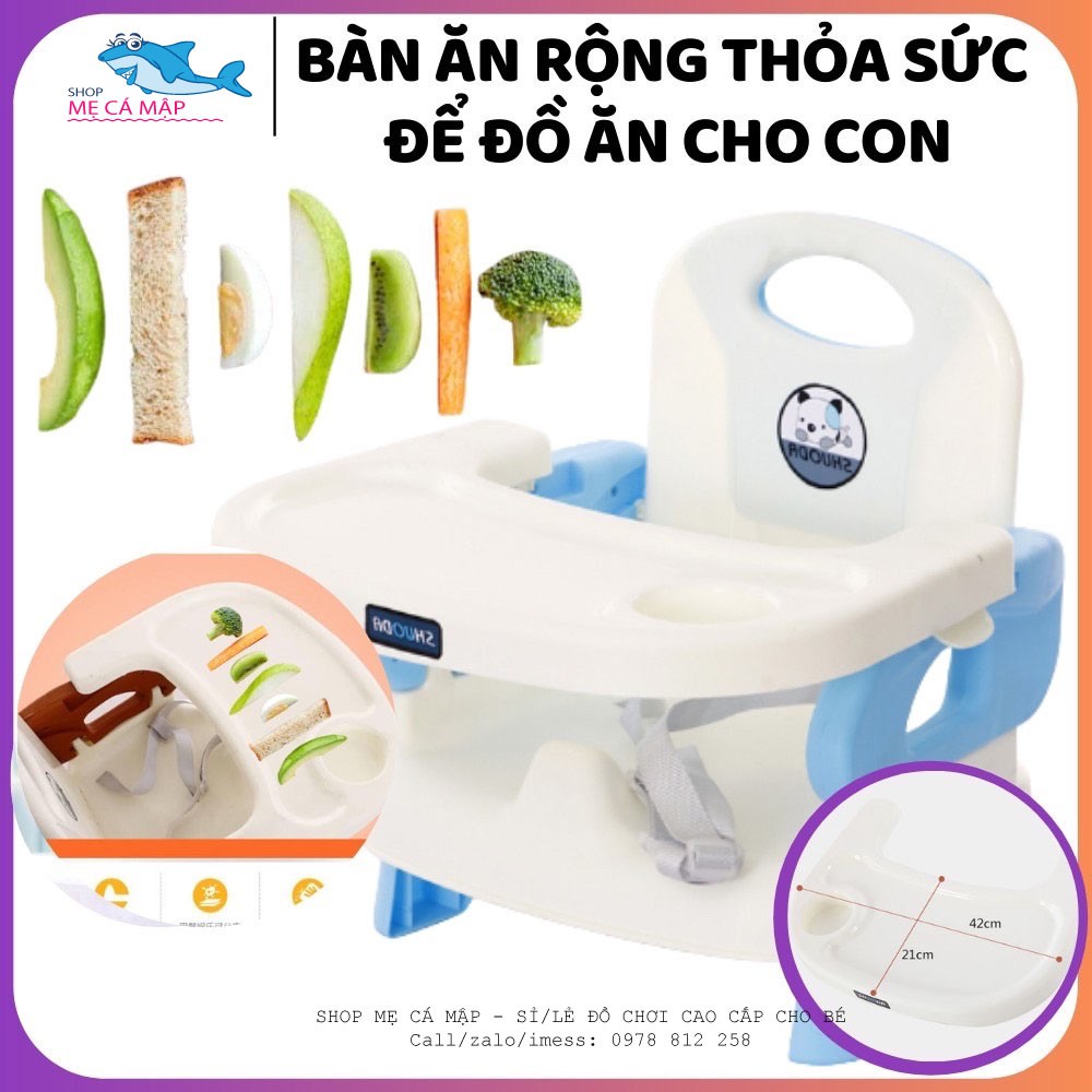 Ghế ăn dặm gấp gọn cho bé Loại I có 2 nấc điều chỉnh, ghế ăn dặm Shoda chính hãng, dễ dàng vệ sinh