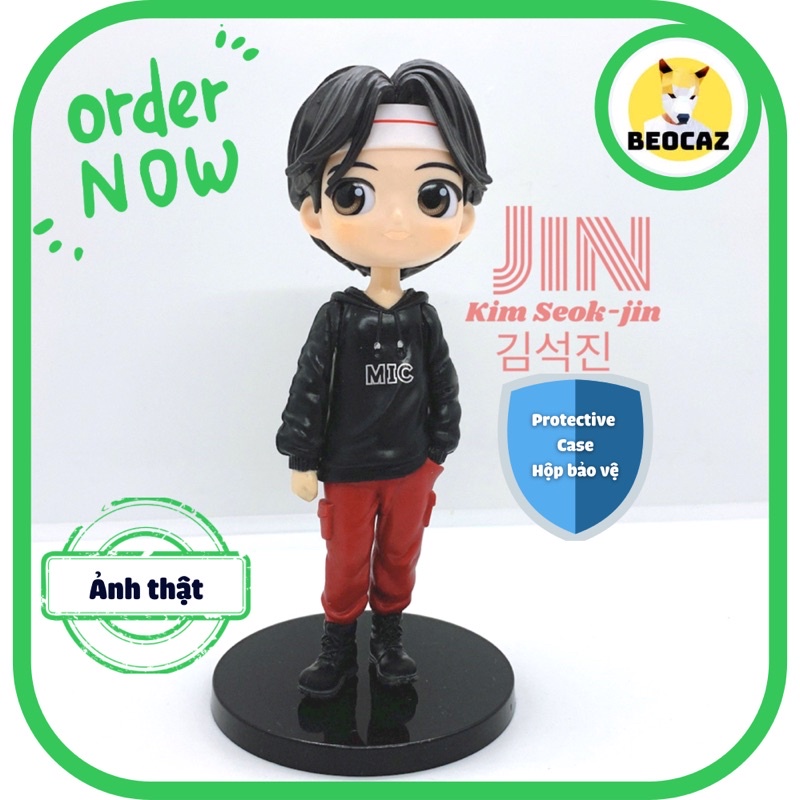 [Full Box Tặng Hộp Bảo Vệ] Mô hình chibi Kim Seok Jin BTS Bangtan Boys 15 cm dễ thương quà tặng Beocaz