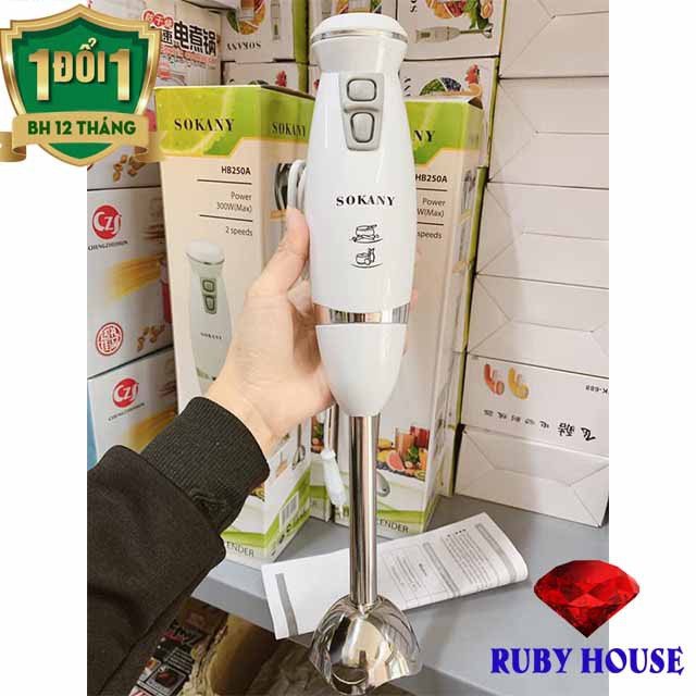 [BH 1 đổi 1]Máy xay đa năng Sokany HB250A CHÍNH HÃNG loại bé, Máy xay cầm tay cao cấp 2020-Ruby House