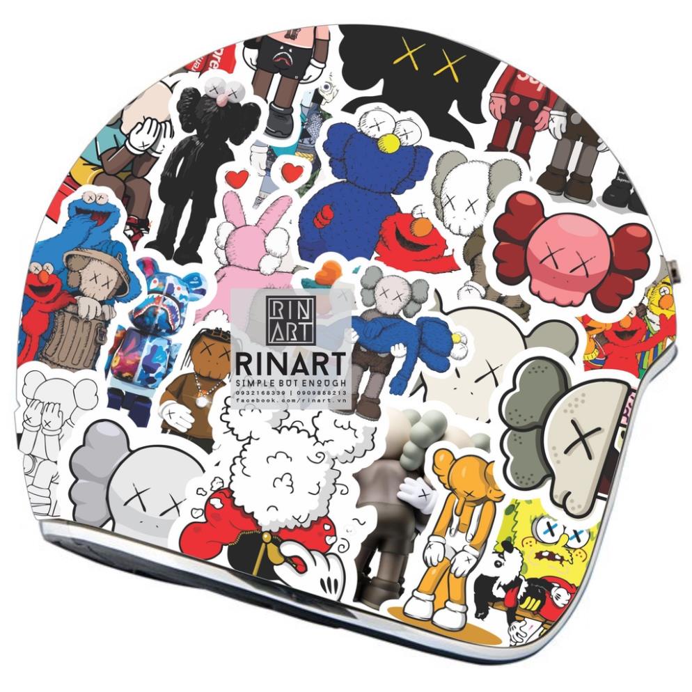 SET ĐẠI LÝ 200 STICKER HOẠT HÌNH KAWS SIÊU CHẤT DÁN TRANG TRÍ MŨ BẢO HIỂM VALI LAPTOP ĐIỆN THOẠI CHỐNG NƯỚC TUYỆT ĐỐI