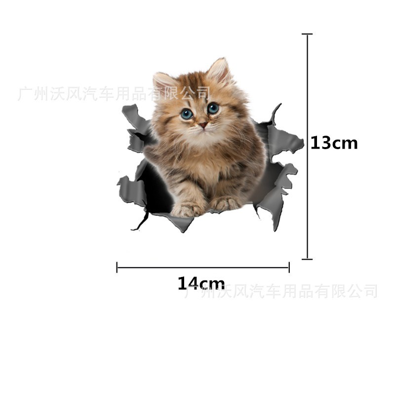 Tem dán xe ô tô  3D tranh trí xe hơi, cá tính che vết xước 15*18cm