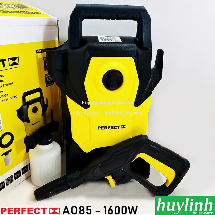 Máy xịt rửa xe cao áp Perfect PF-AO85 - 1600W - Tặng kèm ống hút nước