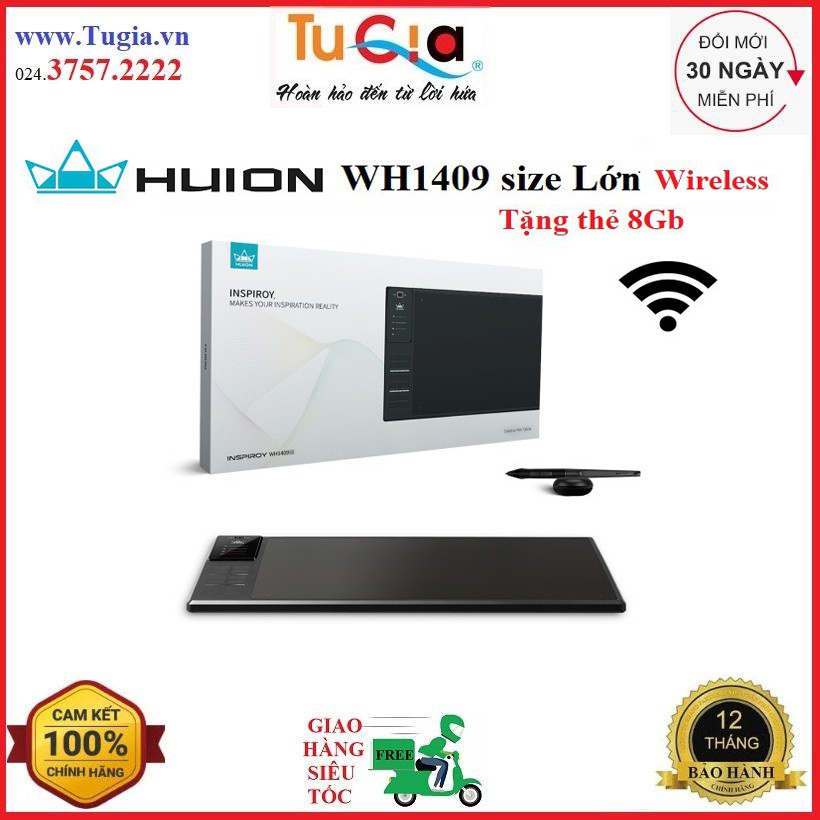 Bảng vẽ điện tử cảm ứng Huion Giano WH1409 V2 (8192) size lớn, không dây - Hàng Chính Hãng