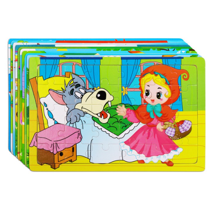 Đồ chơi tranh ghép hình 30 miếng gỗ puzzle KB216037, Bộ tranh ghép hình nhiều chủ để cho bé