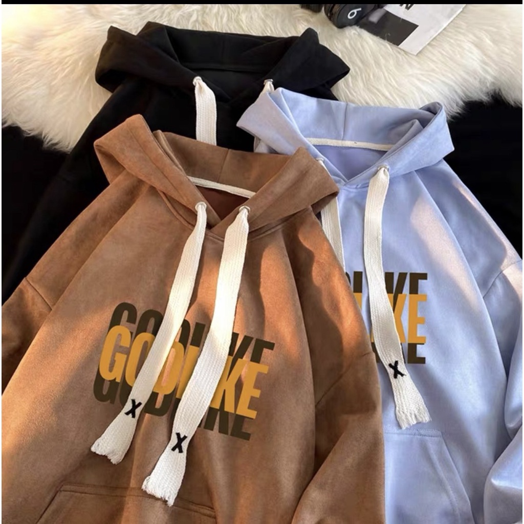 Khoác Nỉ Good Dáng Rộng Nam Nữ Dây Bản To Mũ Rộng Oversize Unisex Hàn Quốc