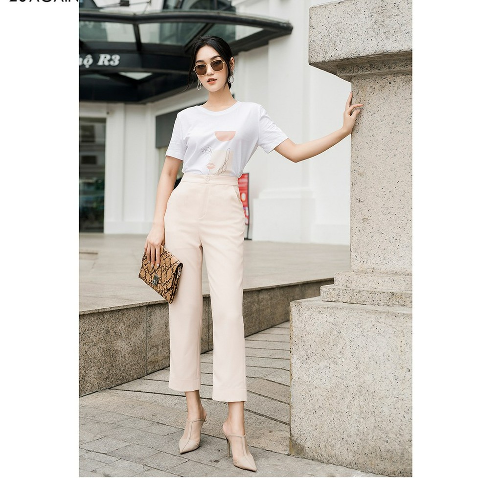 Quần Âu nữ công sở 92WEAR thiết kế túi chéo sườn QAA0127