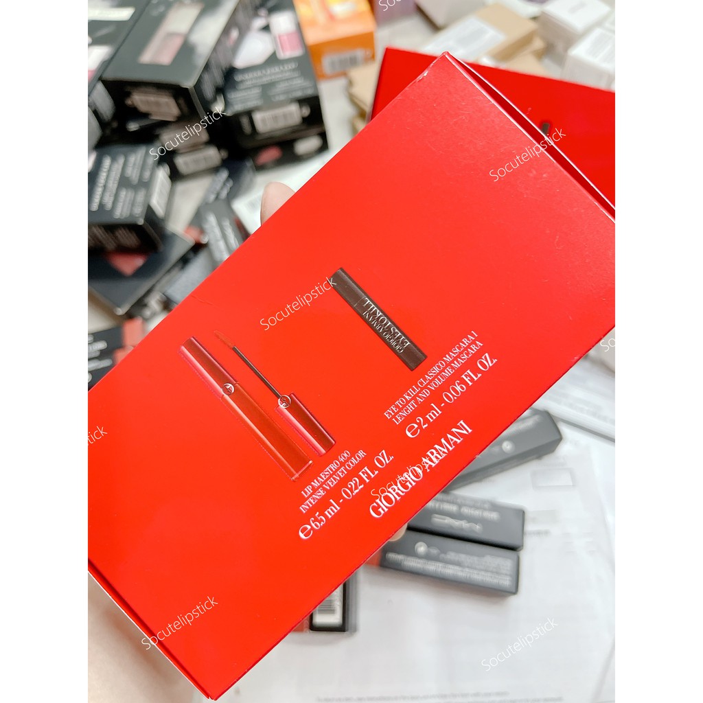 Set son kem lỳ GioGio Armani 400 kèm mascara mini