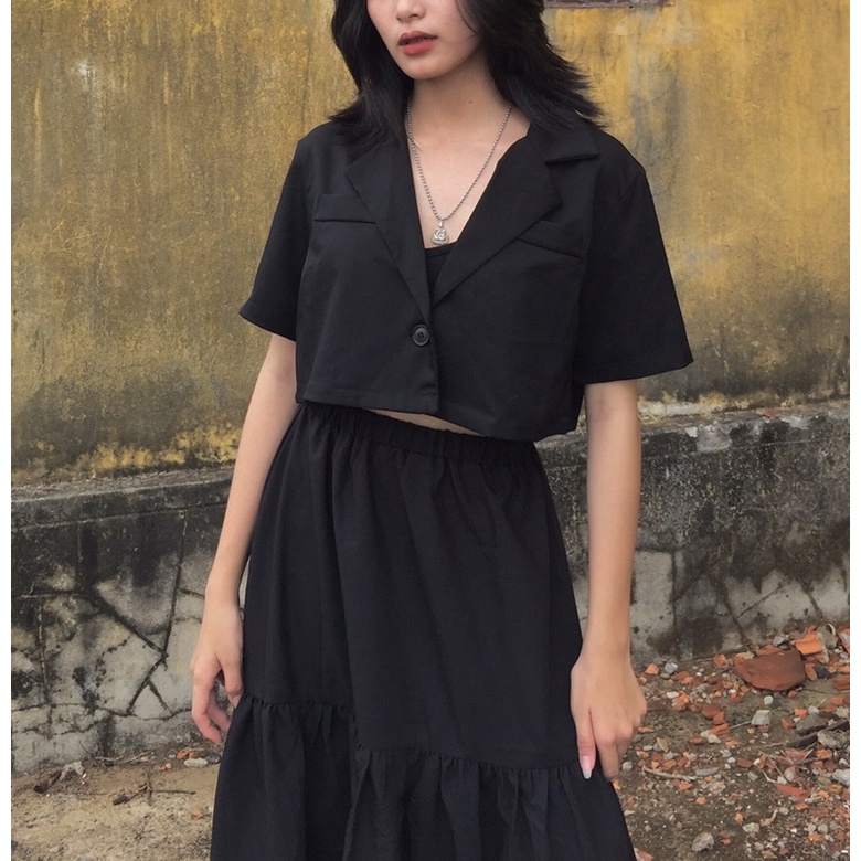 [ẢNH THẬT ĐỘC QUYỀN] Áo Croptop Blazer