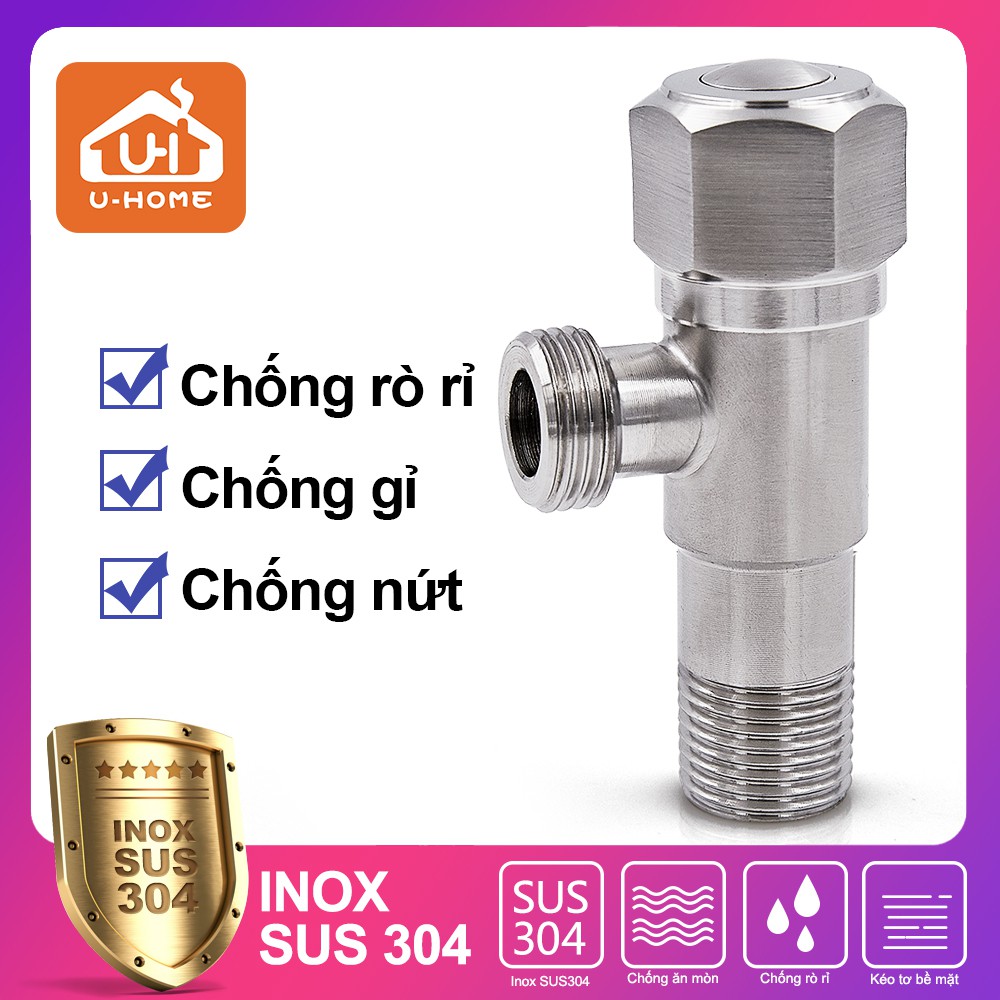 Van chia giảm áp U-HOME Van chia giảm áp lực nước inox SUS 304 cao cấp,ren 21,van khóa