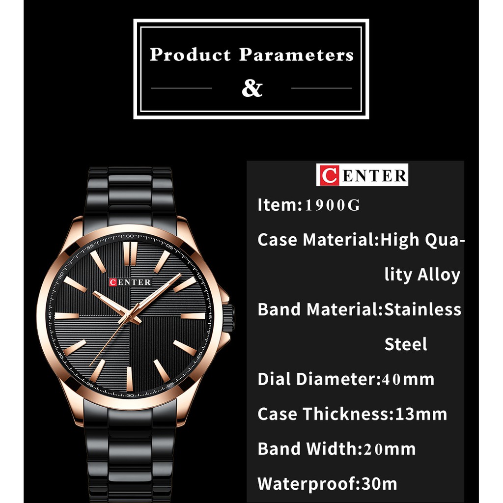 ĐỒNG HỒ NAM CENTER TIME - KHÓA BƯỚM & DÂY ĐÚC ĐẶC