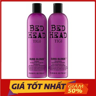 [ TIGI ]Cặp gội xả Tigi tím nắp đen Urban Antidotes Dumb Blonde mỗi chai 750ml