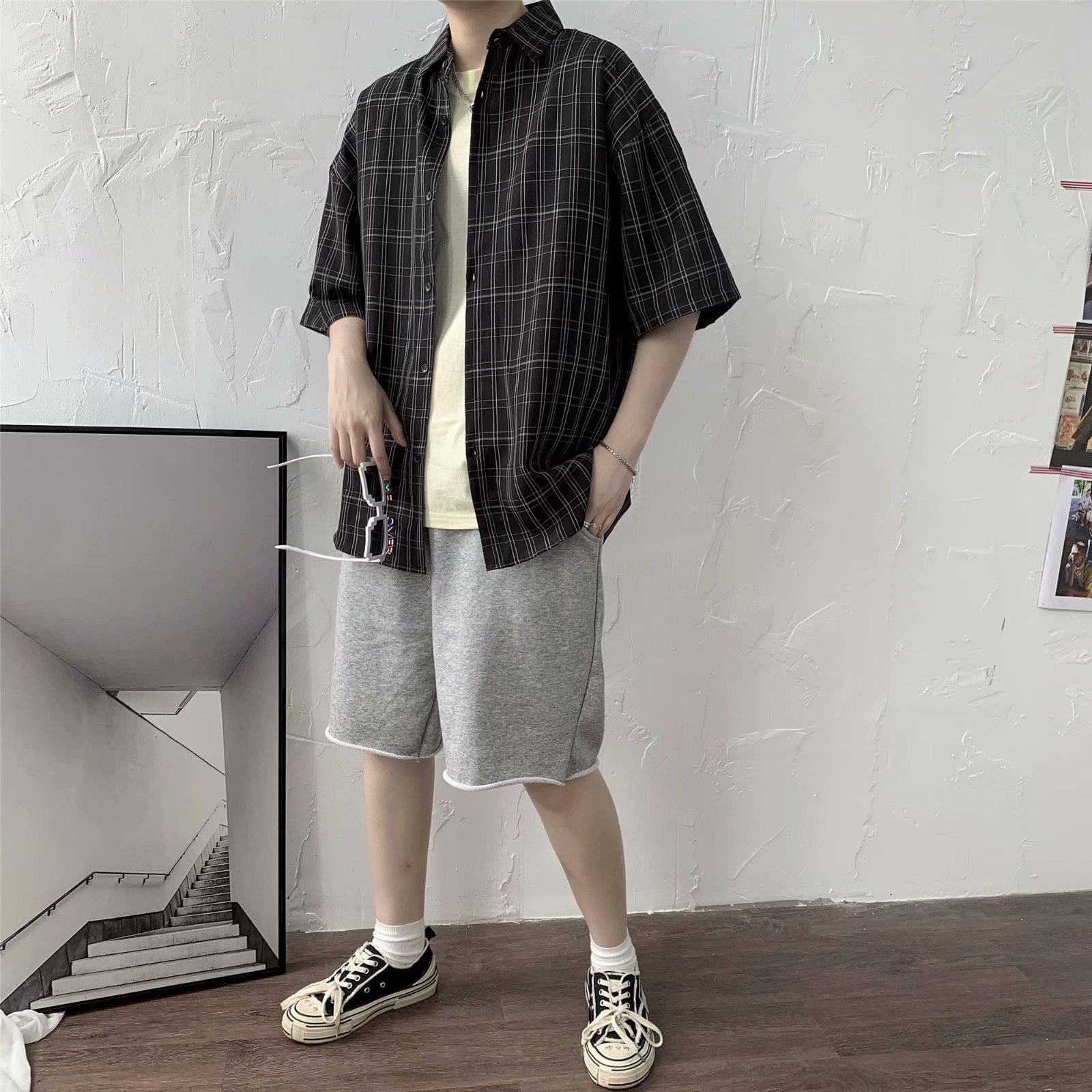 Áo Sơ Mi Ca Rô Ngắn Tay Form Rộng Phong Cách Hàn Quốc Dành Cho Nữ / Size M-3Xl | BigBuy360 - bigbuy360.vn