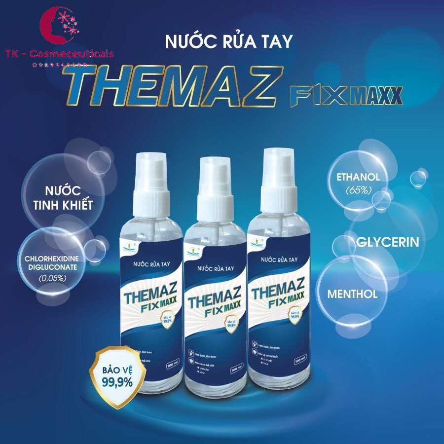 Nước Rửa Tay Sát Khuẩn THEMAZ FIX MAXX / THEMAZ FIXMAXX - 100ml