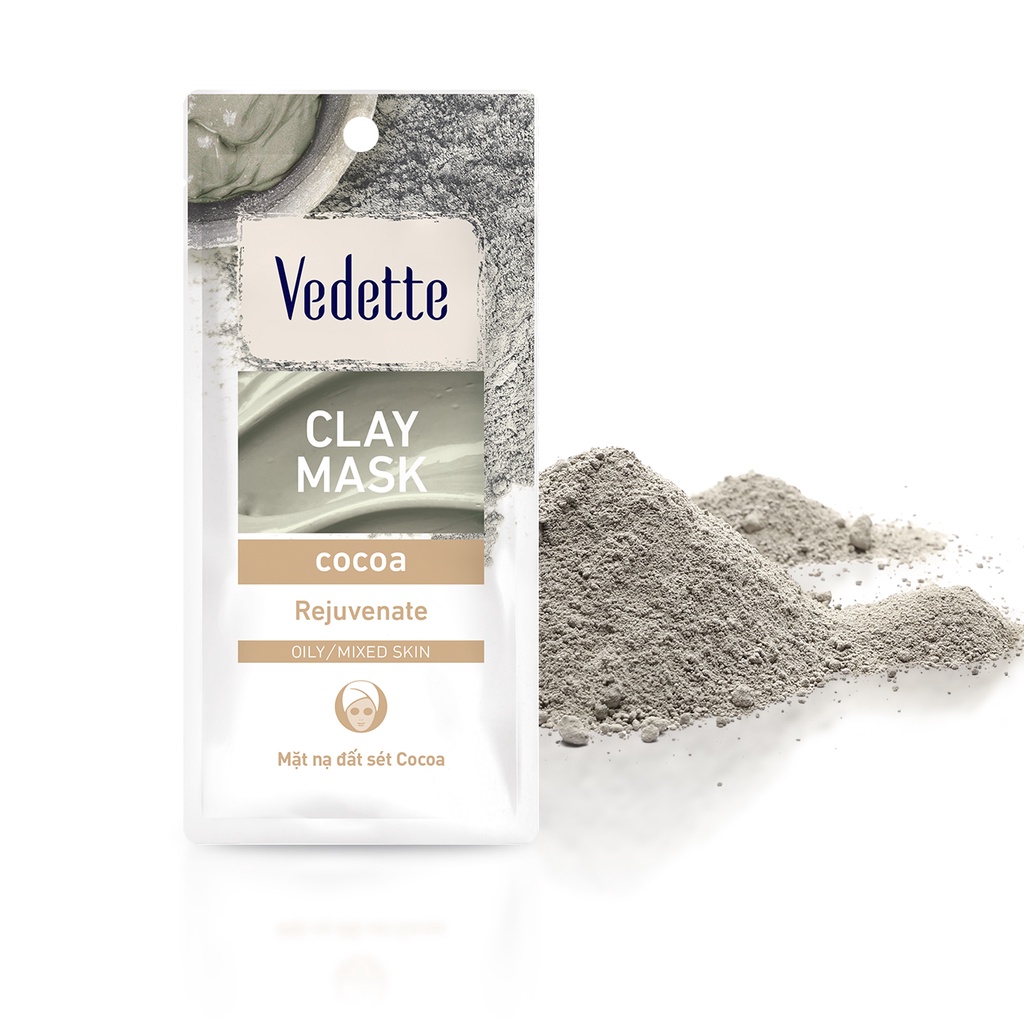 Mặt nạ đất sét sạch sâu bùn non Vedette Clay Facial Mask Cocoa 12ml