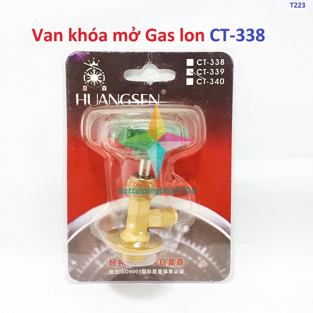 Van khóa mở Gas lon CT-338( xanh)