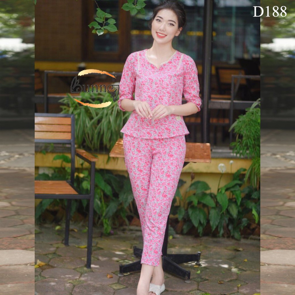 [Bunny] Đồ bộ mặc nhà quần áo bộ nữ mặc nhà kiểu dáng dễ thương chất liệu lụa