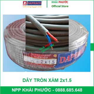 DAPHACO DAPHA DAFA DÂY ĐIỆN MỀM ĐÔI TRÒN 2 RUỘT CÓ VỎ BỌC XÁM FA 2x1.5 2 x 1.5 2 x 1,5 CHÍNH HÃNG GIÁ RẺ - KHẢI PHƯỚC
