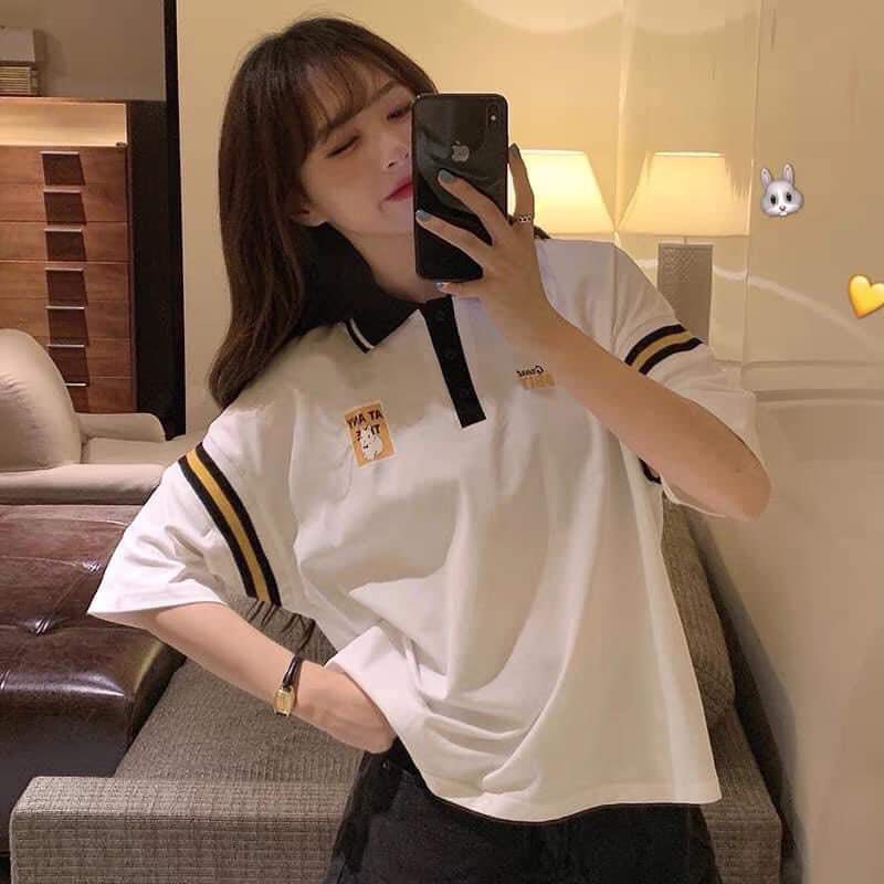 Áo phông nữ form rộng , thun nữ form rộng xuất xịn polo Hàn Quốc free size A3