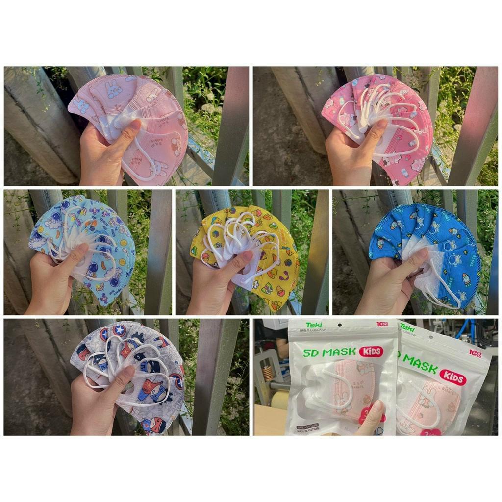 Combo 10- 50 Chiếc Khẩu Trang Y Tế TRẺ EM 5D Taki In Hình Hoạ Tiết Cho Bé 0-3 Tuổi