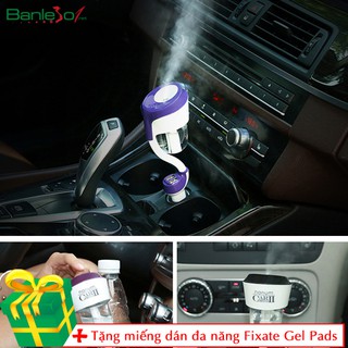 Máy khuếch tán tinh dầu ô tô Nanum Car Humidifier II có 2 cổng sạc USB (Màu Đen-Tím-Xanh)