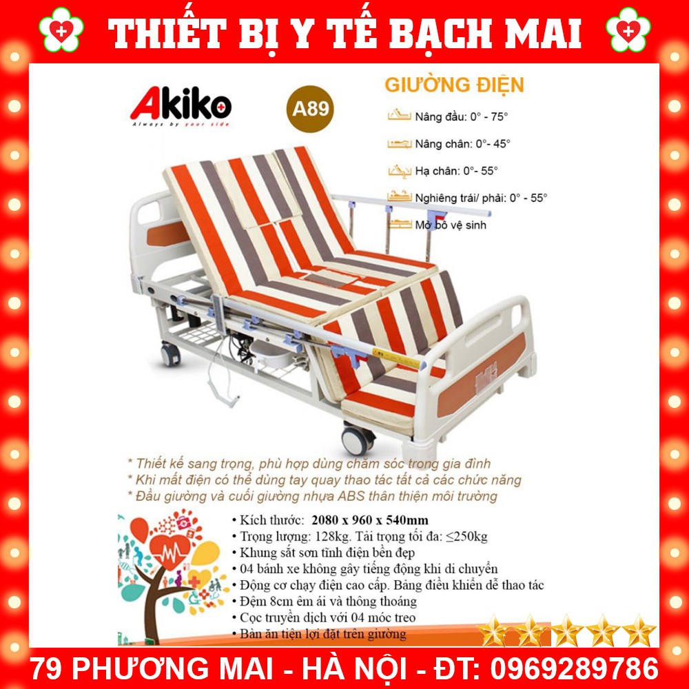 Giường Bệnh Nhân Đa Chức Năng Chạy Bằng Điện Akiko A89