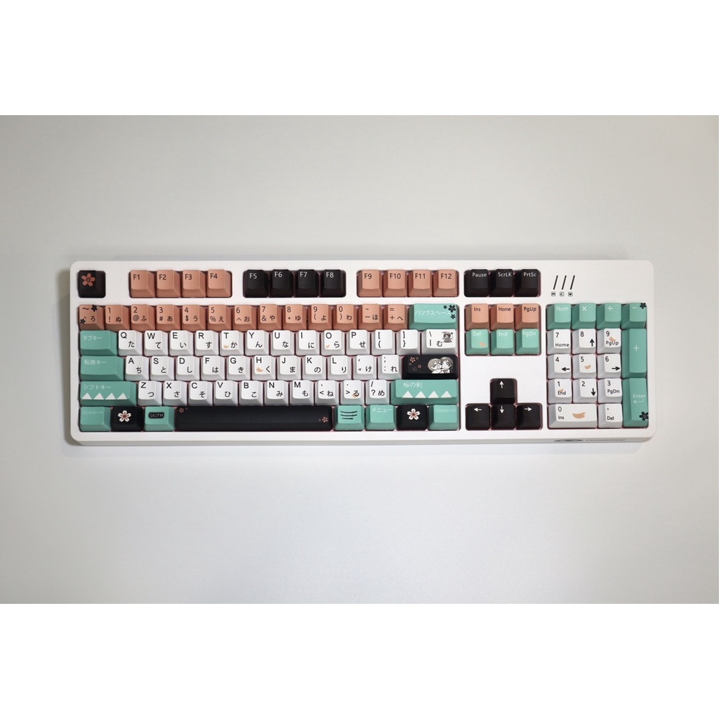 Bàn phím Okita Souji, 123 keycaps PBT keycaps OEM Cấu hình OEM Nhấp đúp vào Okita Souji keycap tiếng Nhật cho bàn phím cơ chơi game, bàn phím cơ