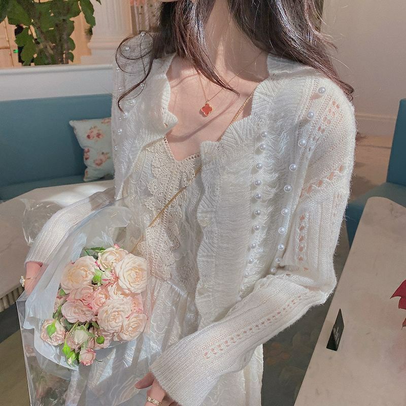 ÁO CARDIGAN MỎNG ĐÍNH NGỌC CỔ VIỀN SÓNG💓
