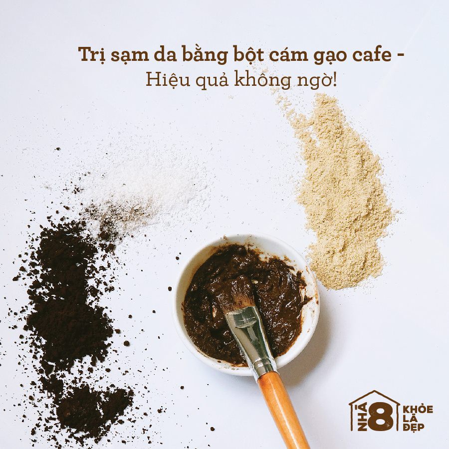 [Sale] 2 túi Cám gạo Cà phê ( bột), tắm trắng, đắp mặt, rửa, tẩy da chết, làm đẹp ... túi 100g