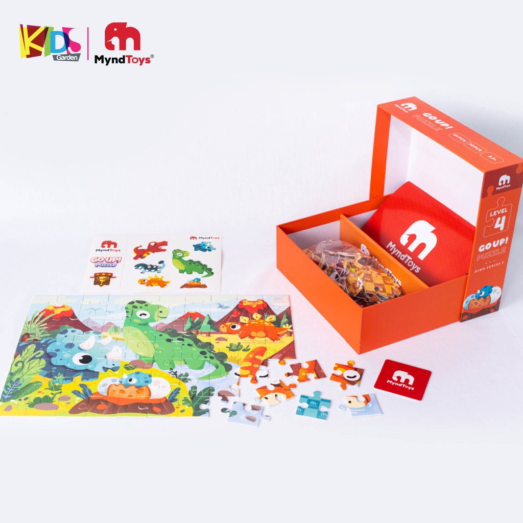 Đồ chơi xếp hình cho bé bộ ghép hình MYNDTOYS  54-70 mảnh với 2 bức tranh cho trẻ từ 3,5 tuổi MT09-GO4DinoF KIDSGARDEN
