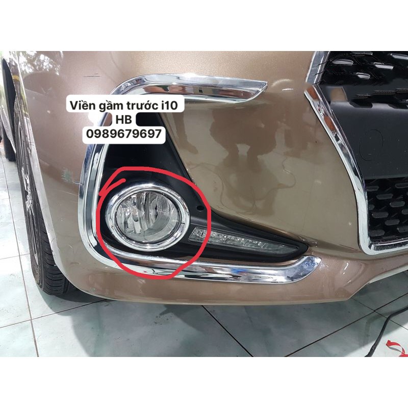 Ốp Viền Đèn Gầm MẠ HYUNDAI I10 GRAND 2019-2020. Bộ ốp gầm Trước, Sau NHỰA  ABS  Mạ crom CAO CẤP
